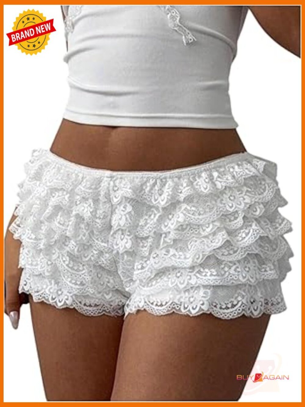 Y2K Ruffle Shorts Low Waist Micro Mini Lace Bloomers